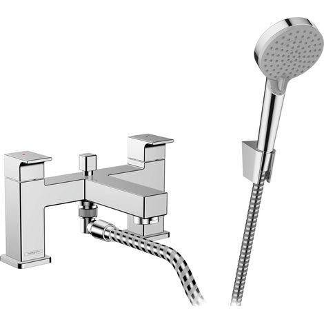 hansgrohe Vernis Shape Rubinetteria 2 fori bordo vasca con deviatore e doccetta Vernis Blend Vario, cromo, 71462000 (1/5)