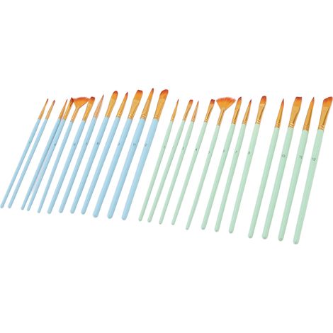24 pinceaux en nylon de couleur pour peinture à l'huile et aquarelle - Coffret de peinture artistique parfait, cadeau idéal pour les amateurs de peinture (Livré dans un sac en PE) (1/5)