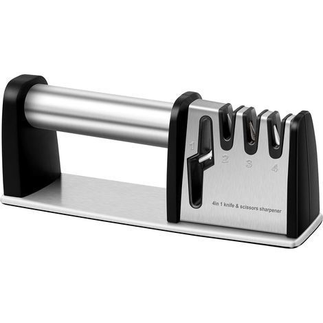 Aiguiseurs de couteaux. accessoires de cuisine professionnels 4 en 1. outil d'affûtage de lames et de ciseaux de cuisine. aiguiseur manuel pour couteaux de cuisine (1/5)