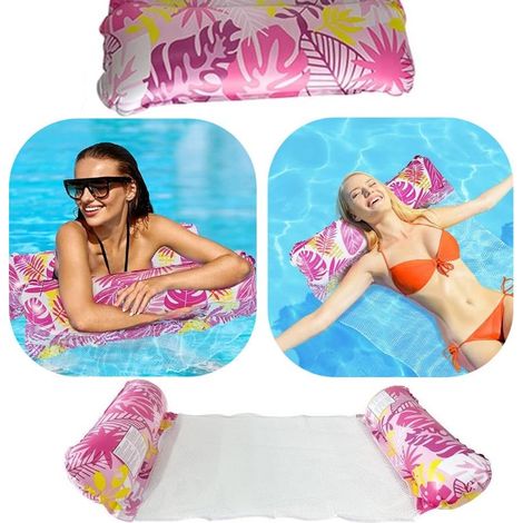 Hamac aquatique gonflable avec matelas de natation et filet de piscine 130x70cm (1/5)