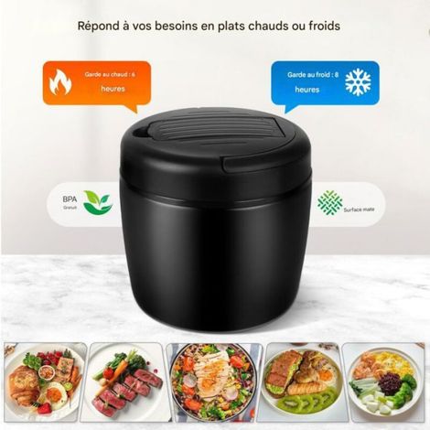 Boîte Isotherme - 1200 ml - Acier Inoxydable - Double Paroi Sous Vide - Étanche - 1 Pièce (1/5)