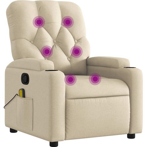 Maison Exclusive - Massagesessel Creme Stoff