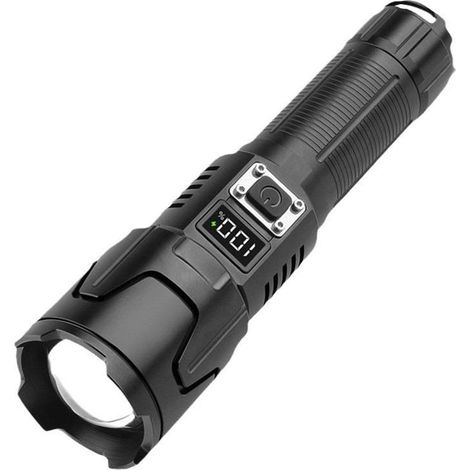 LED-Taschenlampe, taktische Taschenlampe, Arbeitsleuchte, wiederaufladbar.