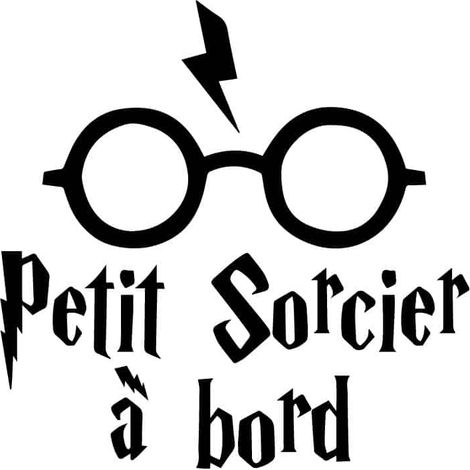 Sticker Bébé à Bord Petit Sorcier – Autocollant Voiture Sécurité – Noir Mat - 150 mm