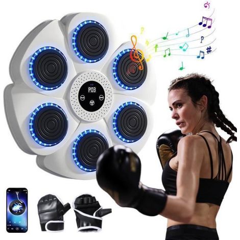 Machine de Boxe Musicale - - Bluetooth - Gants de Boxe Inclus - 9 Modes - Recharge USB (1/4)
