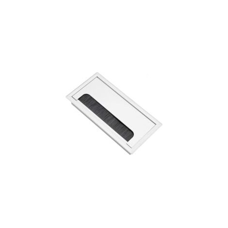 Passe Cables Encastrables Bureau, Sortie de Câble pour Encastrer sur Table de Bureau, Organisateur de Cables, avec Joint Brosse, Argent, 160x80mm (1/5)