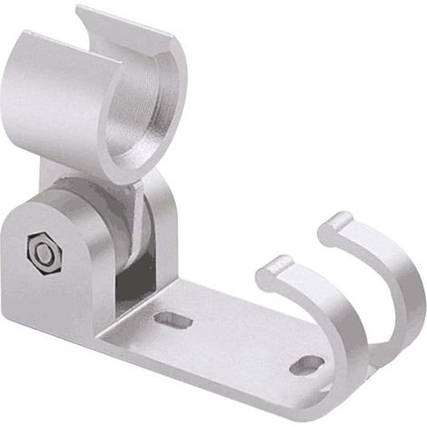 Support de douche rotatif en aluminium brillant à monter soi-même, flexible et pratique, avec crochets de douche supplémentaires. (1/4)