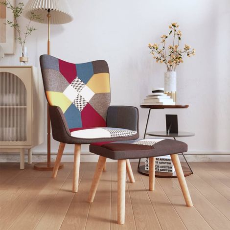 Chaise de relaxation,Fauteuil relax avec repose-pied Patchwork Tissu -BV65690 (1/5)
