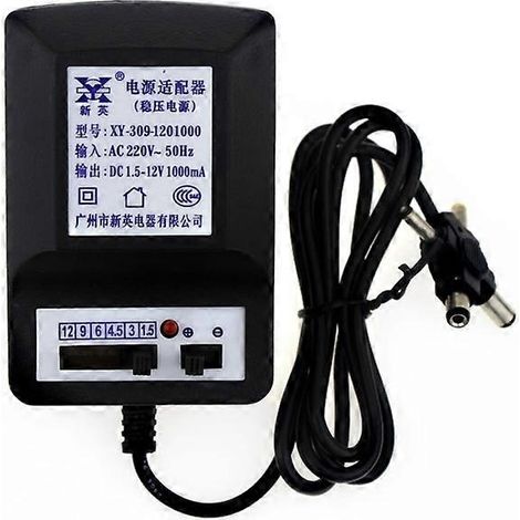 Alimentation 220 V CA/CC 1,5 V-12 V 1 A. Remplace 1 à 8 piles AA/AAA/D de 1,5 V. (1/5)