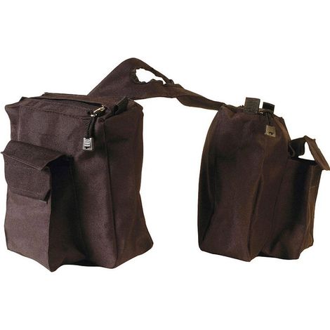 Nero - Bisaccia anteriore in nylon con taschini frontali