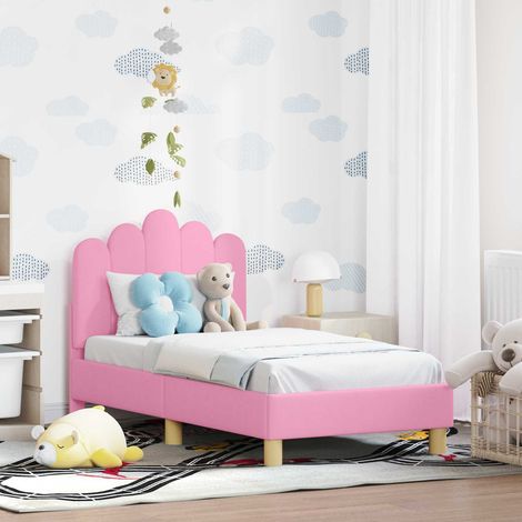 vidaXL Cadre de lit pour tout-petit avec tête de lit Rose 70 x 140 cm (1/5)