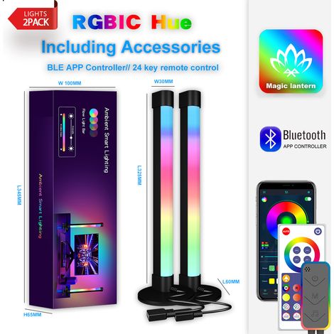 Iluminación ambiental rítmica transfronteriza RGB Symphony RGBIC (embalaje en caja de color) Interfaz USB SAL006B Versión Bluetooth – Paquete de 2 (1/5)