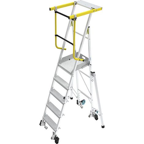 Mobile Podestleiter klappbar 5 Stufen -  Maximale Arbeitshöhe 2.35 - 3.05m - PICKLY/5 (1/4)