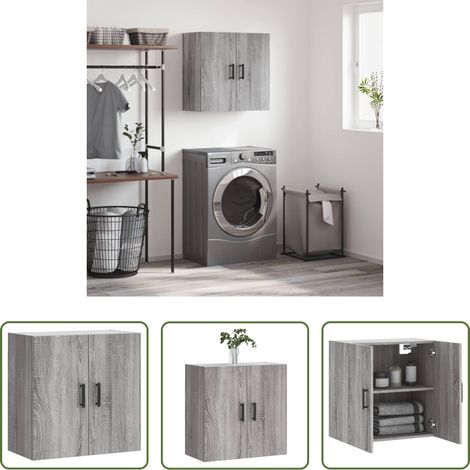 vidaXL Wandmontage - Wandschrank Grau Sonoma 60x31x60 cm Holzwerkstoff (1/5)