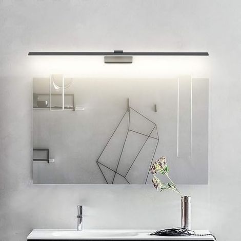 LED Bathroom Mirror Light, 100 cm, 30 W, Modern Bathroom Wall Light, Aluminium, 180 LEDs, Natural White, 4500 K, Black (1/4)