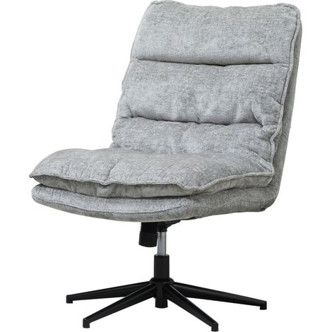 Silla de Oficina sin Brazos, Giratoria y Ajustable con Función Basculante, Poliéster Gris, 63,5 × 81 × 96-102 cm (1/5)