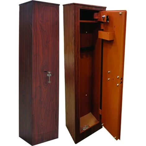 Armadio Portafucili In Acciaio Effetto Legno Con Tesoretto - mm.350x200x1450h. 3 posti peso kg.29 (1/2)