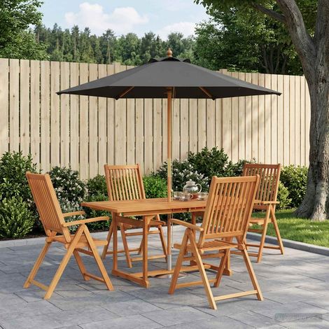 vidaXL Outdoor Dining Set with Parasol 6 pcs 4-Seaters (1/5)