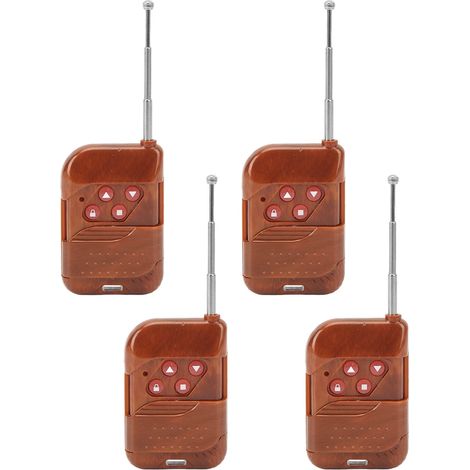 Lot de 4 télécommandes clonées 433 MHz à 4 canaux pour porte de garage ou portail (1/5)
