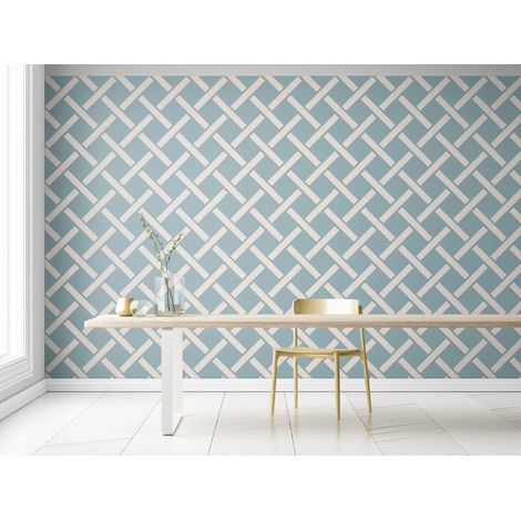 Papier Peint Géométrique - Motif Tressé Classique - 500 x 270 cm (1/2)