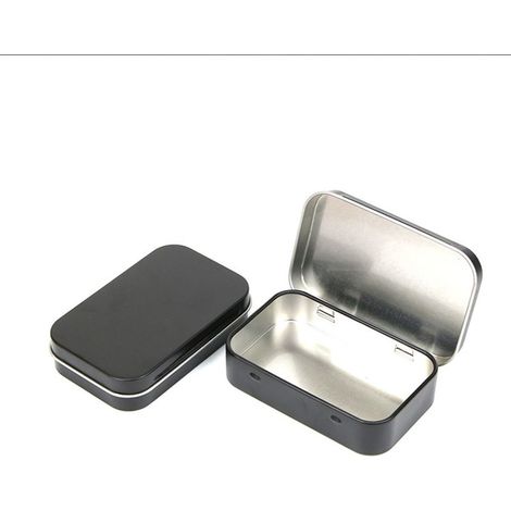 [Boîte métallique] Boîte fer 95x60x21mm avec coins arrondis - 2 boîtes silver/black/white/gold (1/5)
