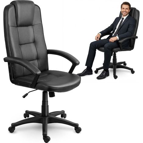 Sedia da ufficio ergonomica nera con altezza regolabile