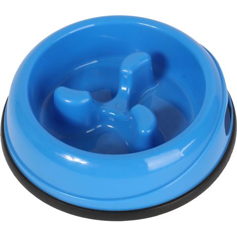Comedero de plástico azul para perros de alimentación lenta (1/3)