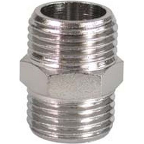 10PZ NIPLES MASCHIO OTTONE CROMATO - M 1/2"