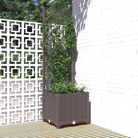 vidaXL Fioriera da Giardino con Graticcio Marrone 40x40x136 cm in