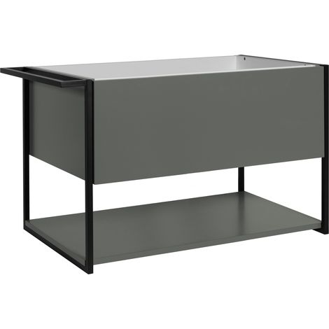 Meuble sous vasque suspendu LOV avec porte-serviettes vert et noir 80 cm (1/5)