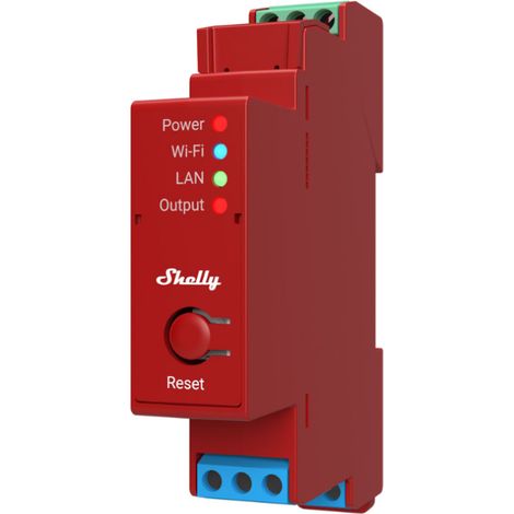 Relè monofase shelly 4w max 16a rosso - sh1propm