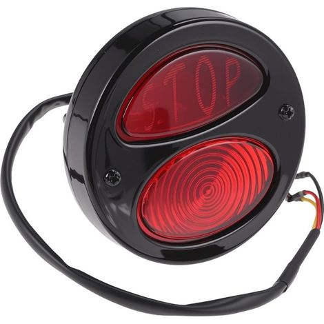 ABSOPRO LED Motorrad-Rücklicht Brems- und Blinklicht Schwarzes Gehäuse (1/5)