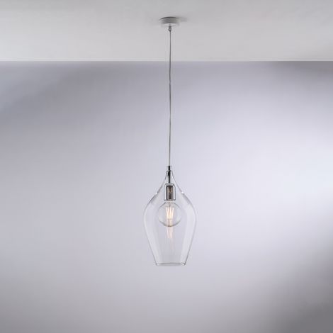 Lampadario Contemporaneo Ares Metallo Trasparente 1 Luce E27 (1/2)