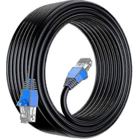 Câble réseau Ethernet Cat6 extérieur étanche à enfouissement direct (50 m) - UTP - CCA - 550 MHz - Noir - 50 mètres (1/5)