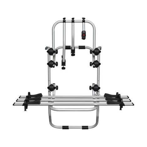 Porte-vélos hayon 3 vélos avec rails – Version utilitaire pour van – Arrimage avec 6 sangles – Charge maximale 60kg – Polaire