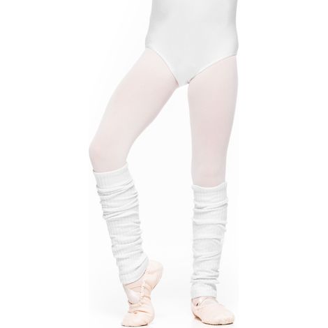 Calentadores de piernas medianos - calentadores de pantorrillas juveniles blancos Calentadores de piernas medianos blancos 38 cm (1/5)