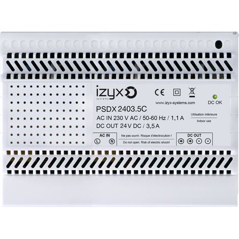 alimentation - modulaire - chargeur - 7 modules - 230v ac vers 24v dc - izyx psdx2403.5c