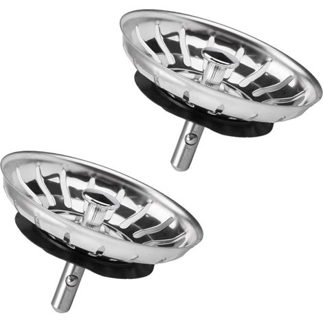 2 Pièces Bonde, 80 mm, Acier Inoxydable, Filtre, Ventouse Silicone, Cuisine Salle de Bain