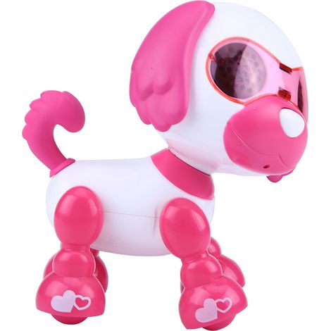 Chien robot interactif intelligent pour enfants, avec sons et lumières LED, cadeau éducatif (rose rouge) (1/5)