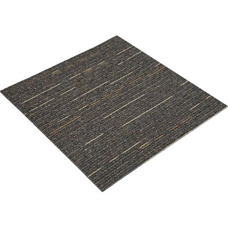 Carpet Tile Striped Light Brown 50 x 50 cm 4 pcs PP and Bitumen vidaXL