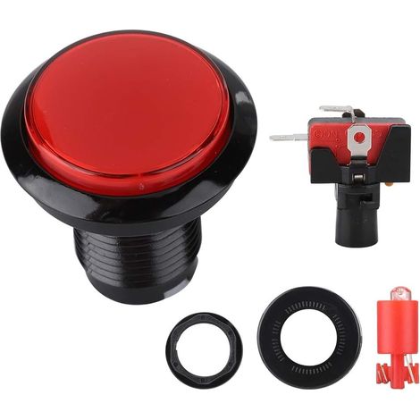 Boutons D'arcade, Bouton-Poussoir Lumineux éclairé par LED Dôme de 46 Mm, Interrupteur de Boutons D'arcade Remplacer Les Jeux de Machine à Bouton-Poussoir Pièce de Bricolage (1/5)