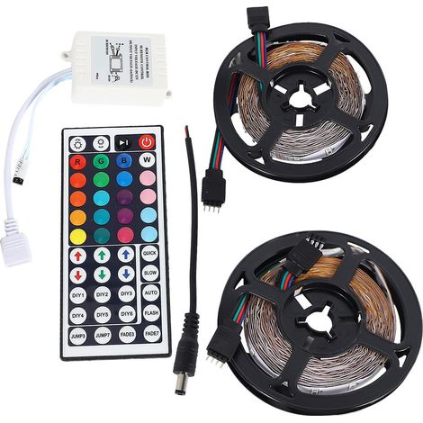Bande LED RGB 10 m 600 LED + 2 x 5 m + télécommande infrarouge 44 touches (1/2)