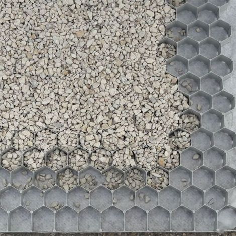 Racine – Pack gravier 750 Kg – 7 dalles alvéolées 1,8m² – Pour surfaces jusqu'à 12,5m² – Stabilisateur de gravier