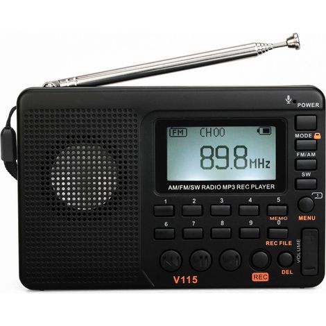 Ra portable, petite ra rechargeable, ra FM AM SW pour la maison, l'extérieur et les urgences (noir) (1/5)