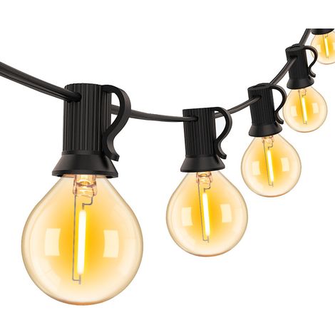 Guirlande Exterieure Lumineuse 10M - Extérieur Lumières LED Exterieur Ampoule Lumiere Guirlandes Lumineuses Terrasse Jardin Electrique (1/5)