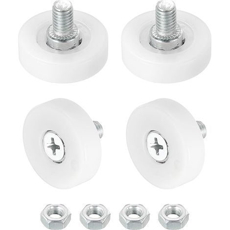 Nylon Drawer Casters Replacement Cabinet Drawer Casters 25mm Drawer Positioning Wheels Slide Guides with Nuts Pack of 4 (1/5)
