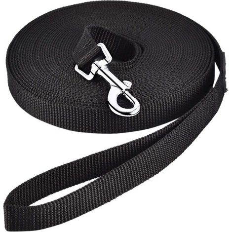 Laisse de dressage extra longue de 3 m - Laisse en nylon résistant pour l'éducation des chiots - Noire - Laisse pour chien de 3 m / 10 pieds (1/5)