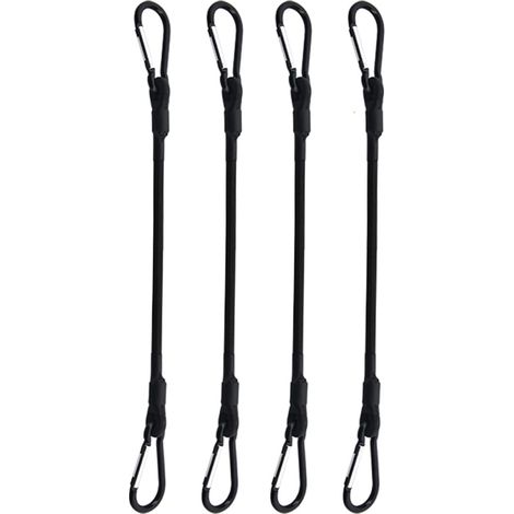 Cordons Élastiques Avec Mousquetons - 4 Pièces - Longueur 100 Cm - Polypropylène Et Latex - Pour Toit Porte-Bagages, Camping, Randonnée, Vélo (1/5)
