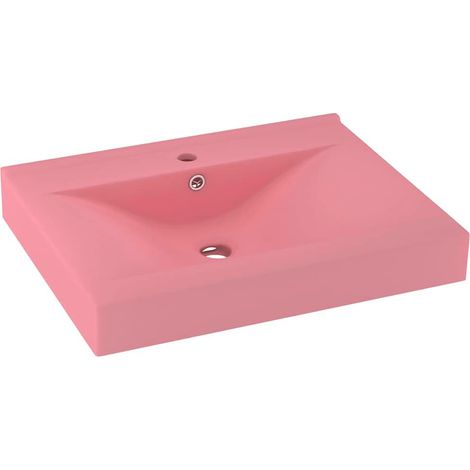 vidaXL Waschbecken mit Wasserhahnloch Mattrose 60x46 cm Keramik