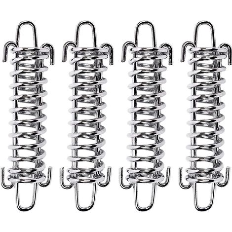 Kit de fixation pour 4 boucles à ressort de tente, ressort en acier, corde robuste pour auvent ou tente de voyage. Accessoires inclus : tendeur de voile d'ombrage, etc. (1/5)